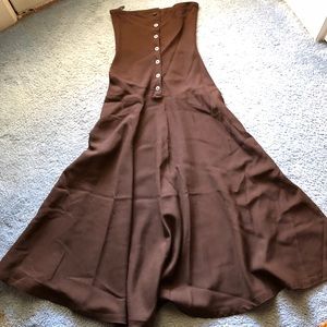 Strapless button-up dress